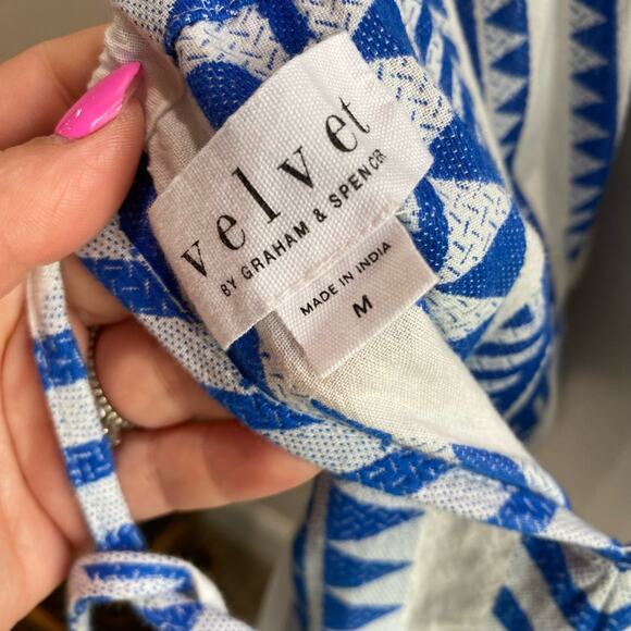 Velvet by Graham & Spencer Dinae Jacquard Maxi Dres in White & Colbot Blue - Picture 12 of 13